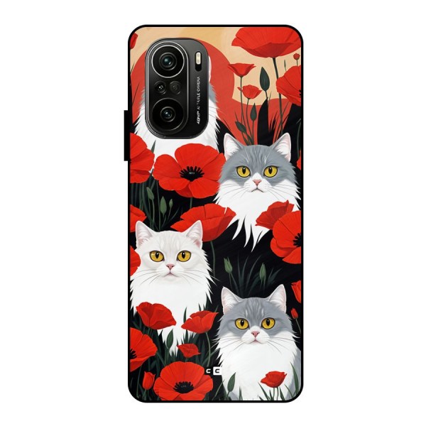 Floral Cat Metal Back Case for Mi 11x