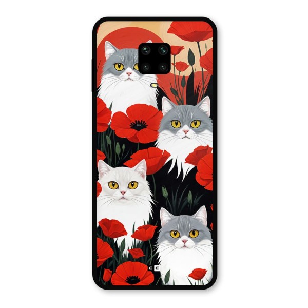 Floral Cat Metal Back Case for Poco M2