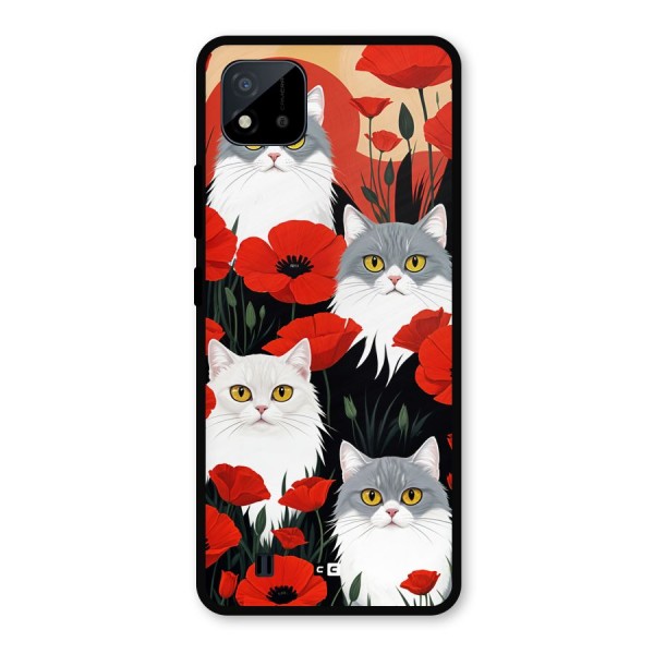 Floral Cat Metal Back Case for Realme C11 2021