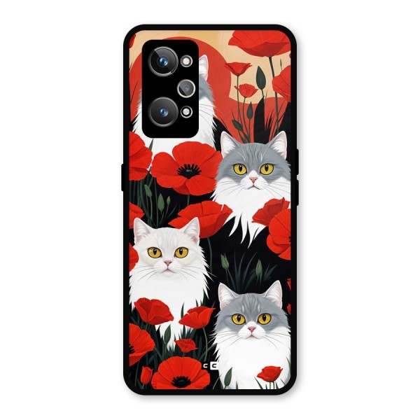 Floral Cat Metal Back Case for Realme GT 2