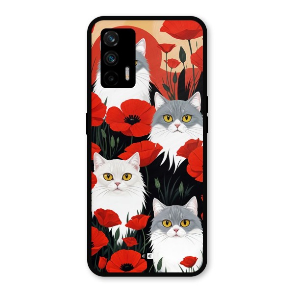 Floral Cat Metal Back Case for Realme GT 5G