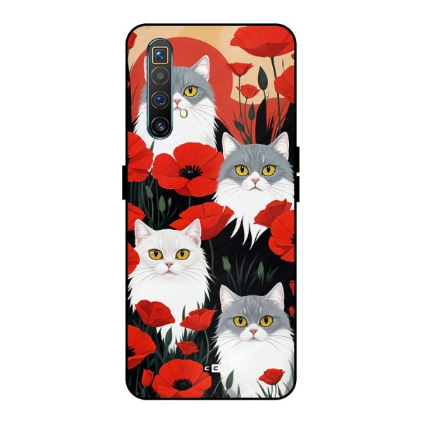 Floral Cat Metal Back Case for Realme X3 SuperZoom