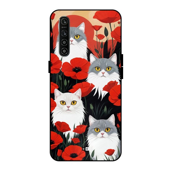 Floral Cat Metal Back Case for Realme XT