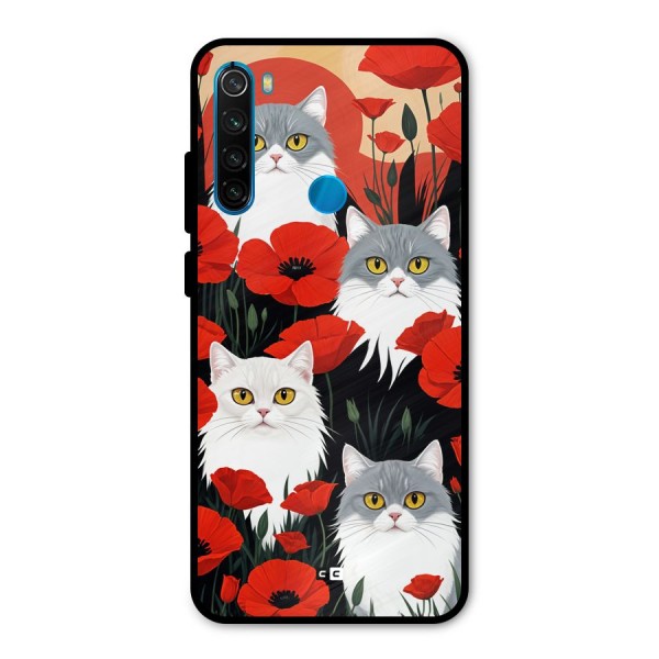 Floral Cat Metal Back Case for Redmi Note 8