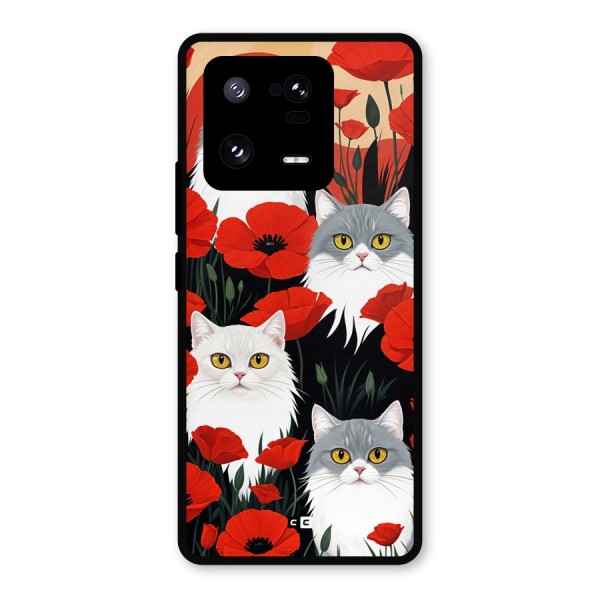 Floral Cat Metal Back Case for Xiaomi 13 Pro