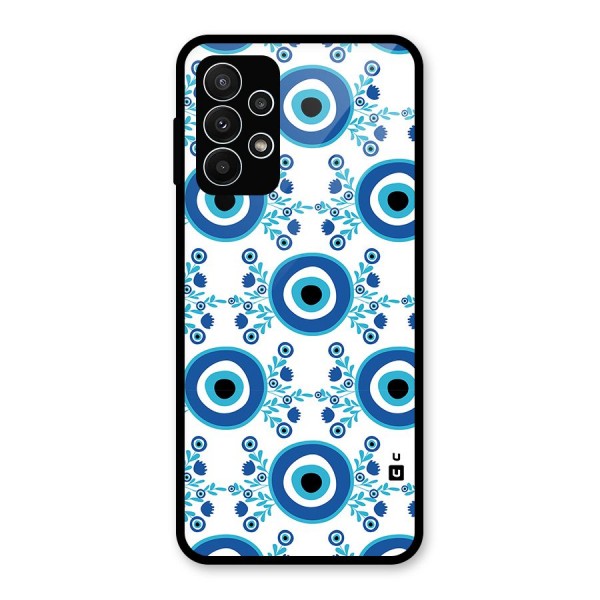 Floral Evil Eyes Glass Back Case for Galaxy A23