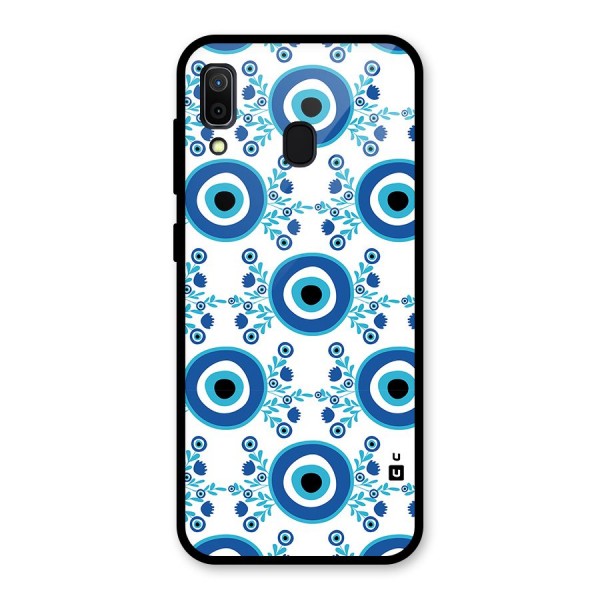 Floral Evil Eyes Glass Back Case for Galaxy A30