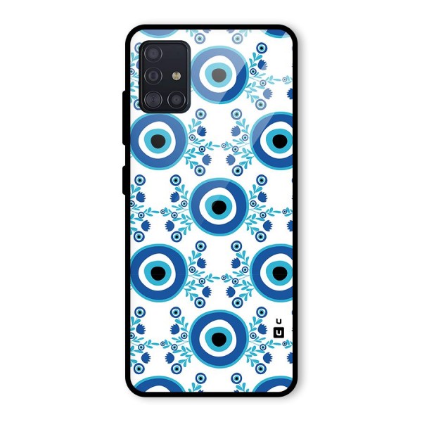 Floral Evil Eyes Glass Back Case for Galaxy A51