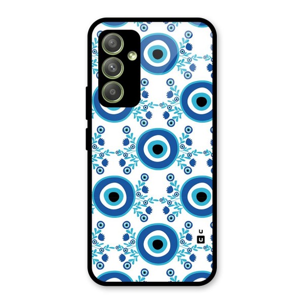 Floral Evil Eyes Glass Back Case for Galaxy A54