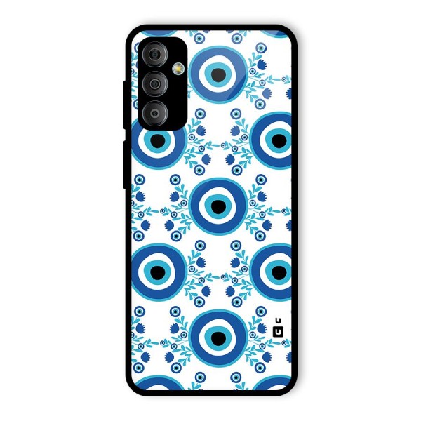 Floral Evil Eyes Glass Back Case for Galaxy F23