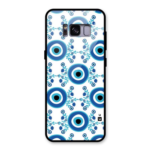 Floral Evil Eyes Glass Back Case for Galaxy S8