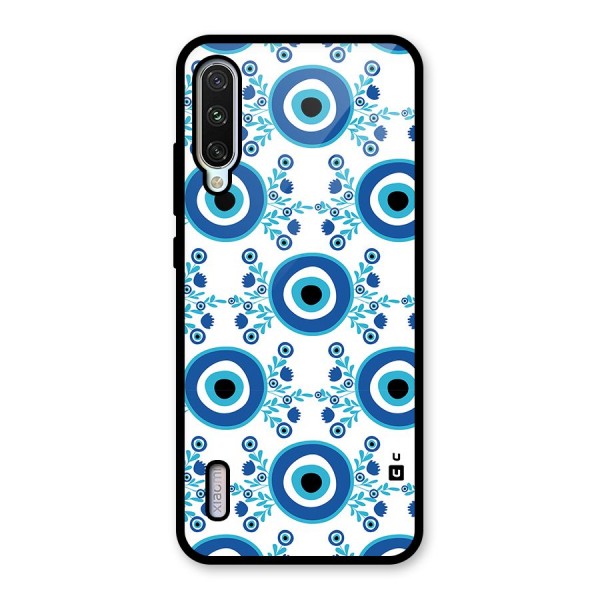 Floral Evil Eyes Glass Back Case for Mi A3