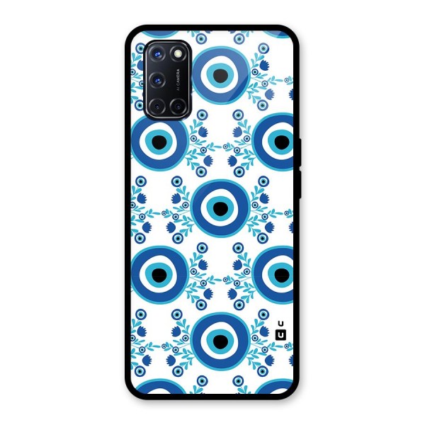 Floral Evil Eyes Glass Back Case for Oppo A52