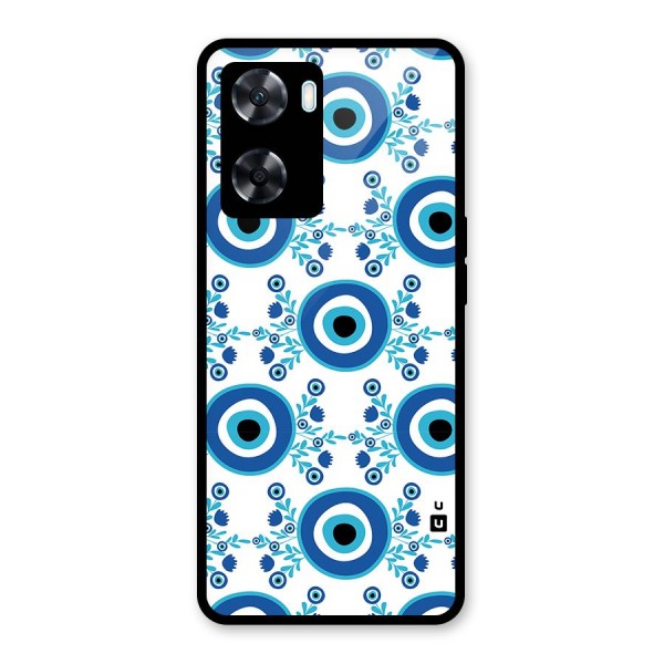 Floral Evil Eyes Glass Back Case for Oppo A77s