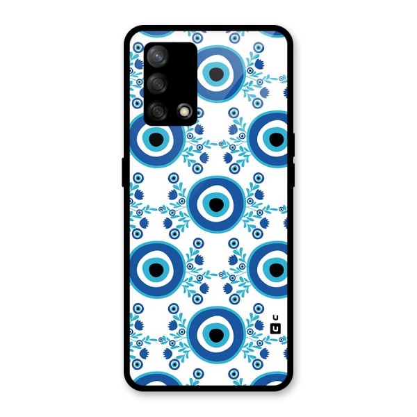 Floral Evil Eyes Glass Back Case for Oppo F19