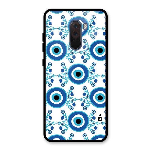 Floral Evil Eyes Glass Back Case for Poco F1