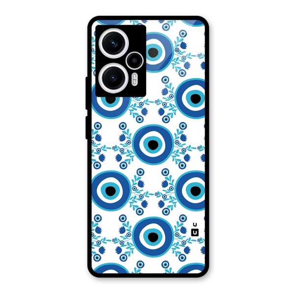 Floral Evil Eyes Glass Back Case for Poco F5