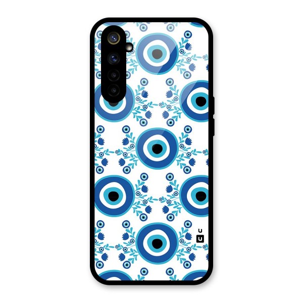 Floral Evil Eyes Glass Back Case for Realme 6