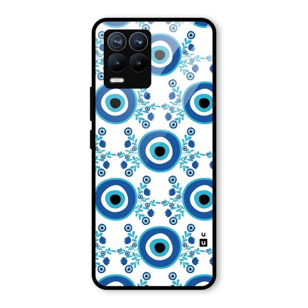 Floral Evil Eyes Glass Back Case for Realme 8