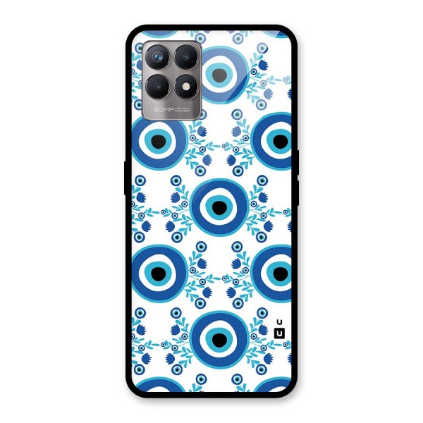 Floral Evil Eyes Glass Back Case for Realme 8i