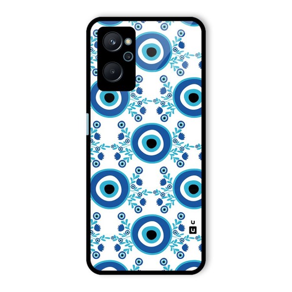 Floral Evil Eyes Glass Back Case for Realme 9i