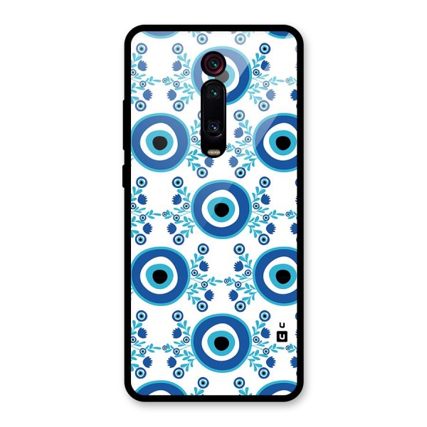 Floral Evil Eyes Glass Back Case for Redmi K20