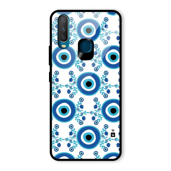 Floral Evil Eyes Glass Back Case for Vivo Y12