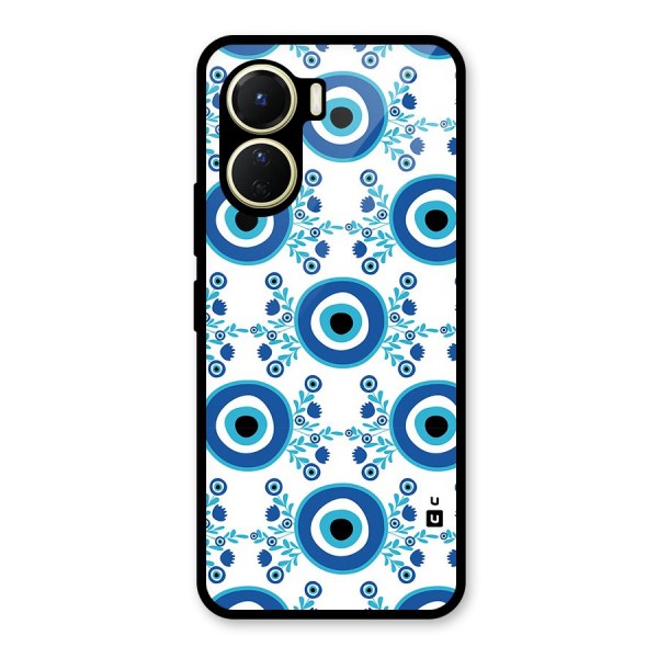 Floral Evil Eyes Glass Back Case for Vivo Y56