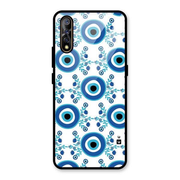 Floral Evil Eyes Glass Back Case for Vivo Z1x