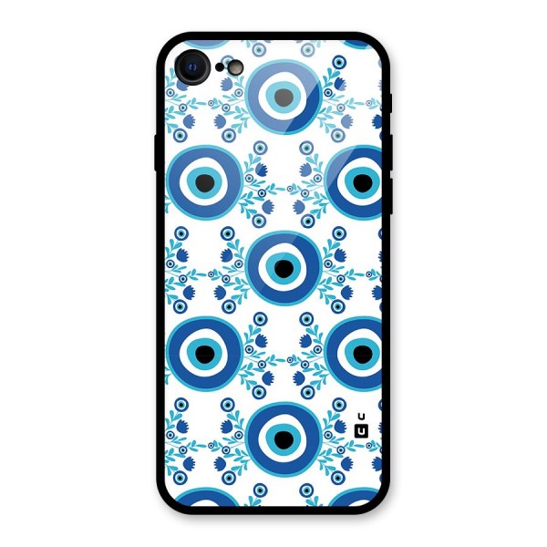 Floral Evil Eyes Glass Back Case for iPhone 8