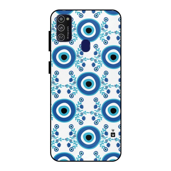 Floral Evil Eyes Metal Back Case for Galaxy M21