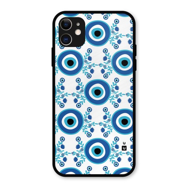 Floral Evil Eyes Metal Back Case for iPhone 11