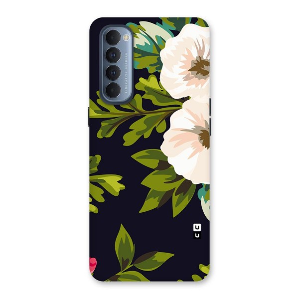 Floral Leaves Back Case for Reno4 Pro