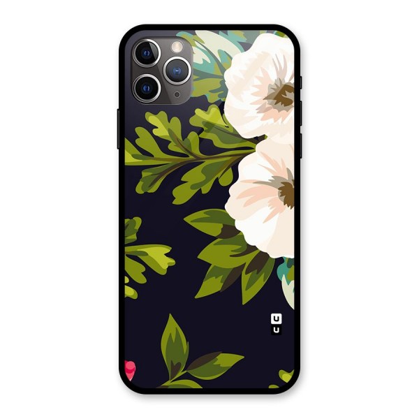 Floral Leaves Glass Back Case for iPhone 11 Pro Max