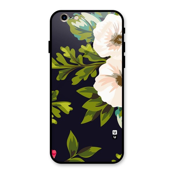 Floral Leaves Glass Back Case for iPhone 6 6S