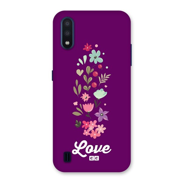 Floral Love Back Case for Galaxy M01