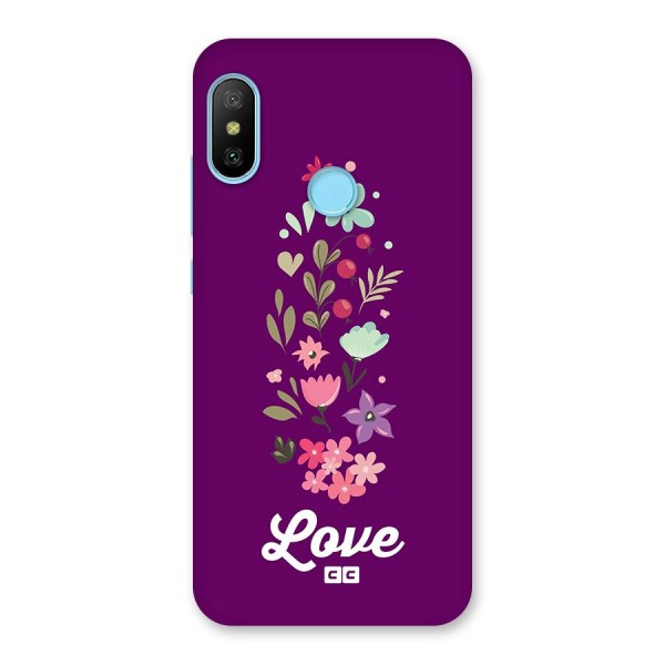 Floral Love Back Case for Redmi 6 Pro