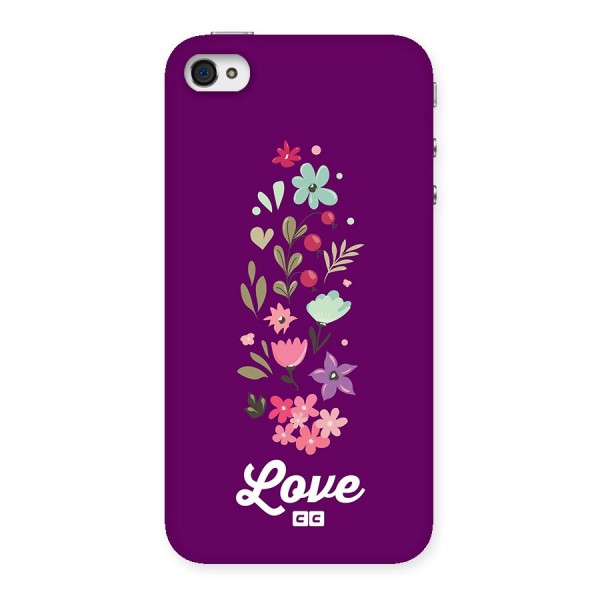 Floral Love Back Case for iPhone 4 4s