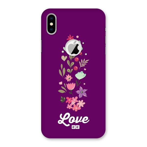 Floral Love Back Case for iPhone XS Logo Cut