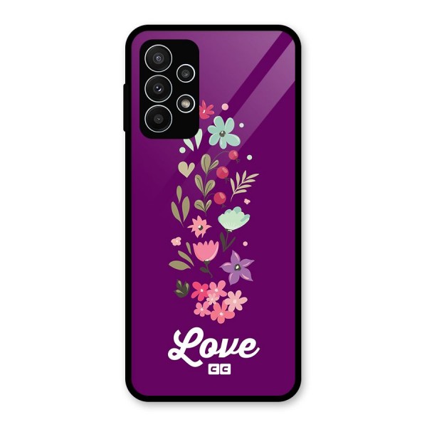 Floral Love Glass Back Case for Galaxy A23