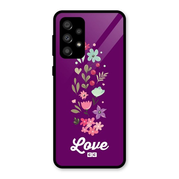 Floral Love Glass Back Case for Galaxy A32