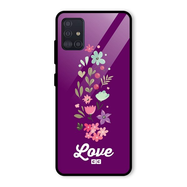 Floral Love Glass Back Case for Galaxy A51