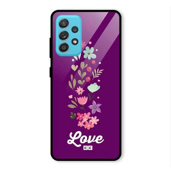 Floral Love Glass Back Case for Galaxy A52s 5G