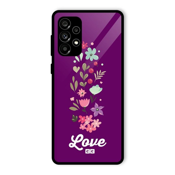 Floral Love Glass Back Case for Galaxy A73 5G