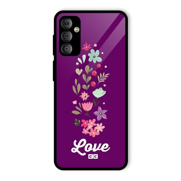 Floral Love Glass Back Case for Galaxy F23