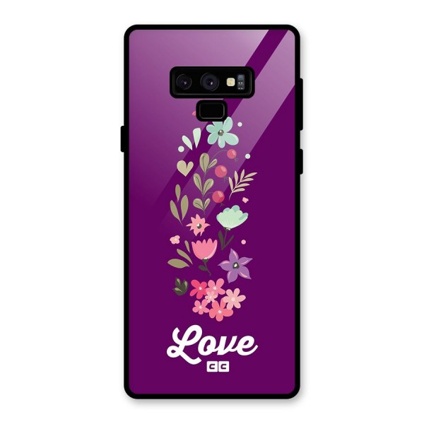 Floral Love Glass Back Case for Galaxy Note 9