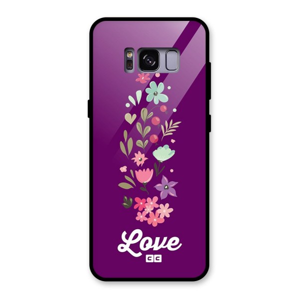 Floral Love Glass Back Case for Galaxy S8