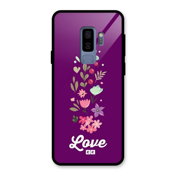 Floral Love Glass Back Case for Galaxy S9 Plus