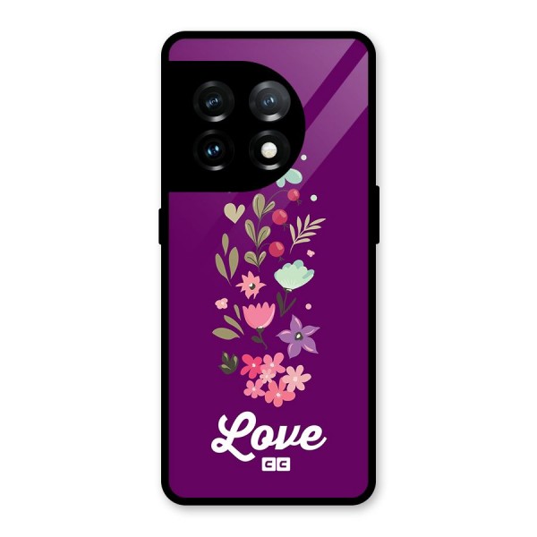Floral Love Glass Back Case for OnePlus 11