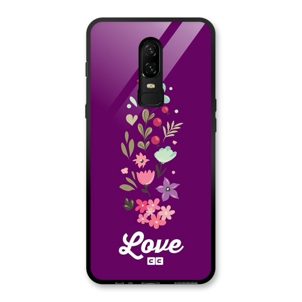 Floral Love Glass Back Case for OnePlus 6